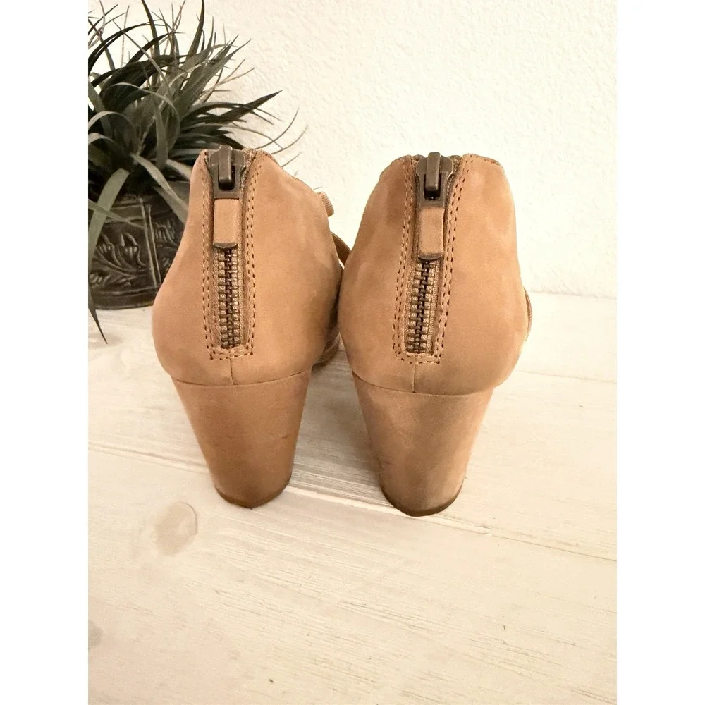 Eileen Fisher Strappy Wedge Heels‎ Women Size 9.5/10 Sandals Leather Rear Zip